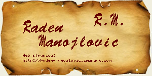 Raden Manojlović vizit kartica